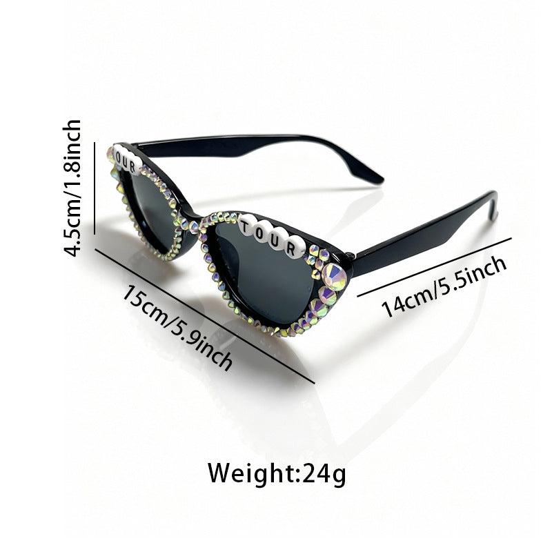 Strass-besetzte Katzenaugen-Sonnenbrille Brehn