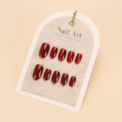 Glänzendes rotes Press-On-Nagelset Brehn