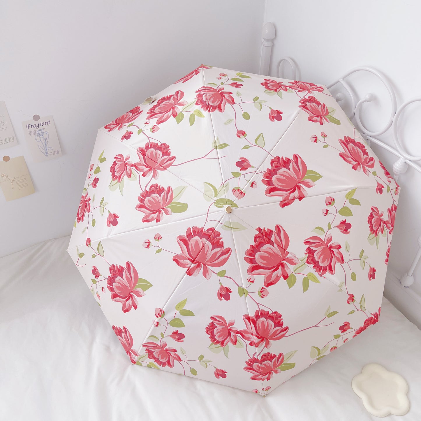 Damen Faltregenschirm mit fruchtigem Kirschdesign Brehn