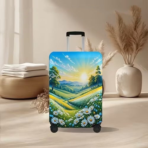 Unisex nan elastische Kofferhülle mit vulkanischem Lava-Marmordesign, dehnbarer Schutzüberzug für Trolley Brehn