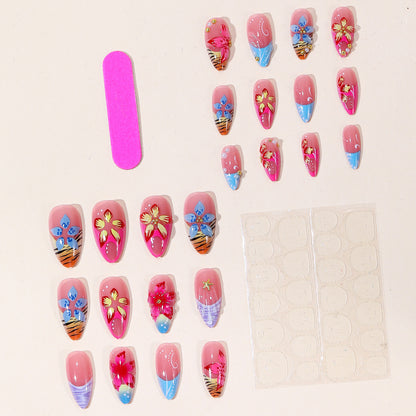 Künstlerische 3D Blumen Nagelerweiterungen Brehn