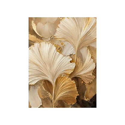 Texturiertes Ginkgo-Blatt-Leinwandkunst