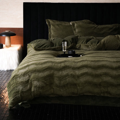 Plüsch-Faux-Fur-texturiertes wendbares Bettbezug-Set