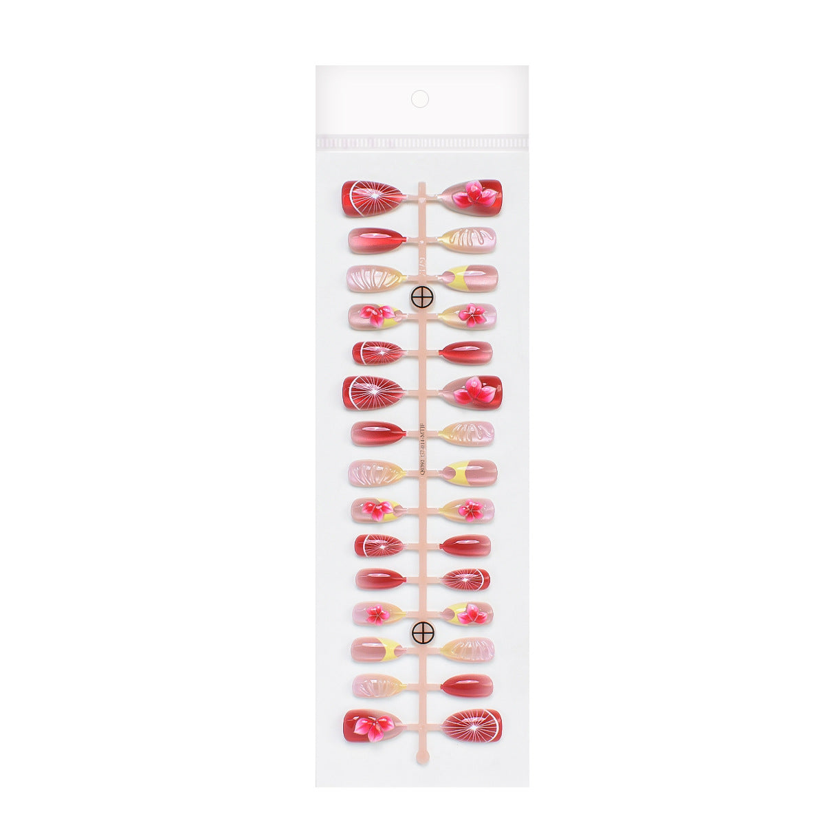 Künstlerisches Blumendesign Press-On Nagelset Brehn