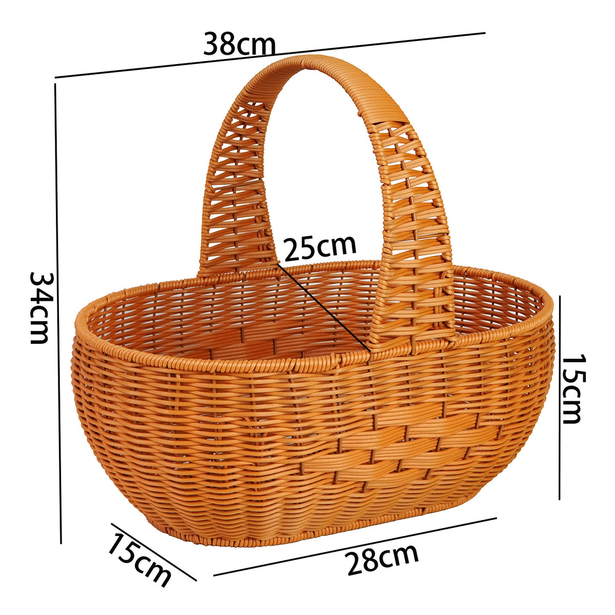 Großer Geflochtener Garten Picknickkorb Brehn