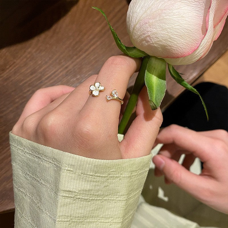 Chic Floral Verstellbares Ring Set Brehn
