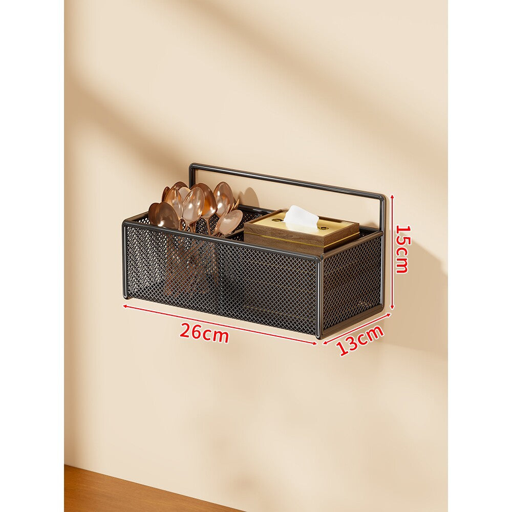 Wandmontierter Mesh Besteckhalter mit Haken zum Aufhängen