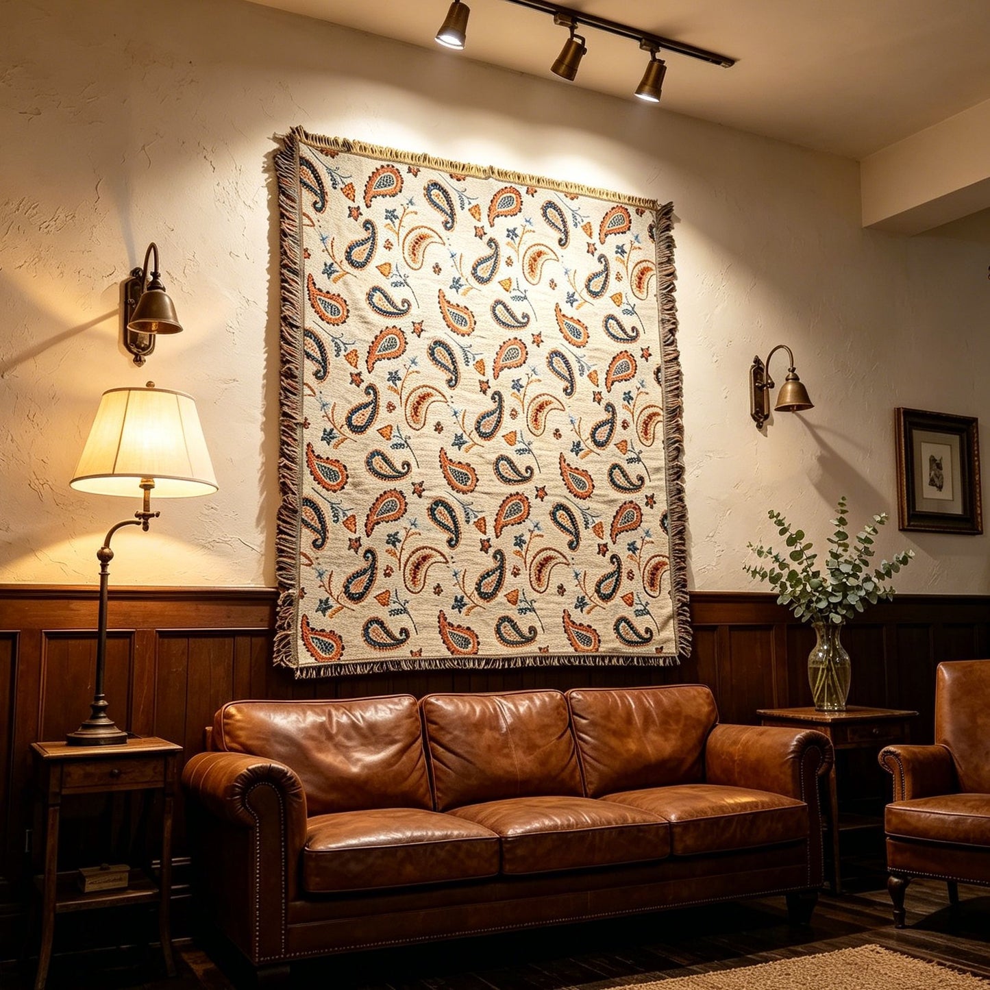 Elegante Paisleymuster Wandteppichwurfdecke