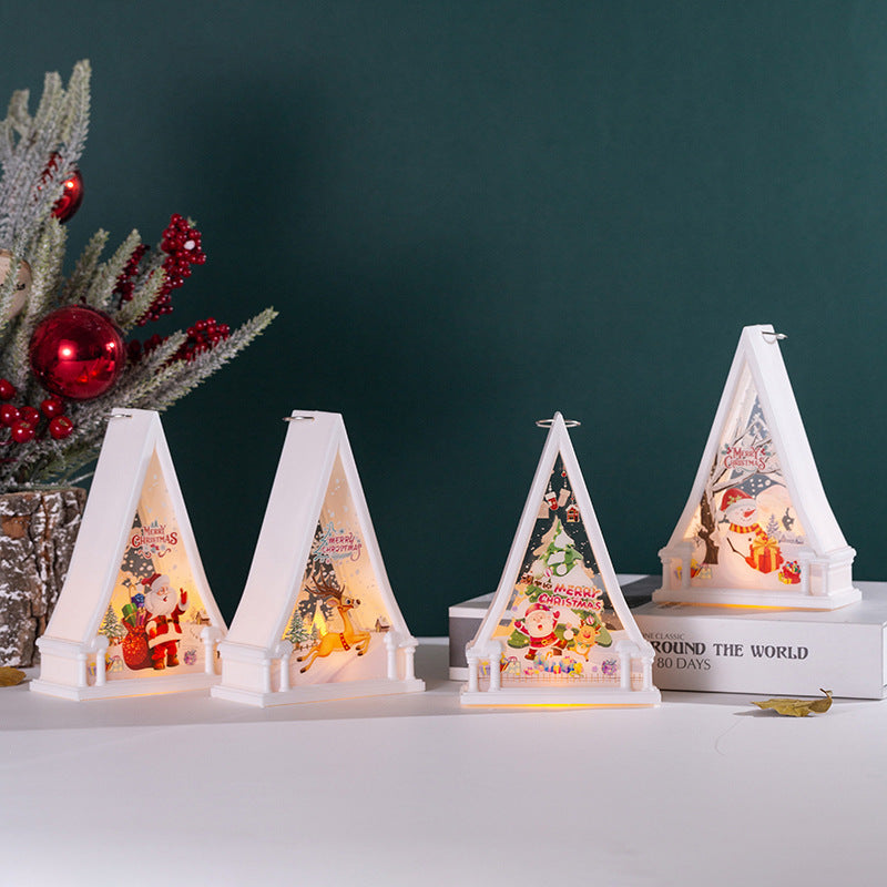 Weihnachtslaterne mit LED Beleuchtung und festlichem Schneemann