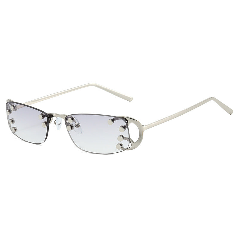 Damen modische rechteckige Sonnenbrille mit auffälligen goldenen Details Brehn