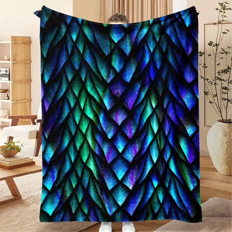Damen Kuscheldecke mit schimmerndem Schuppenmotiv Brehn
