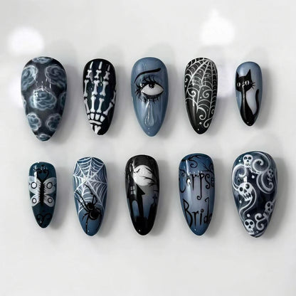 Gothic-Themen Press-On Nagelkunst Set