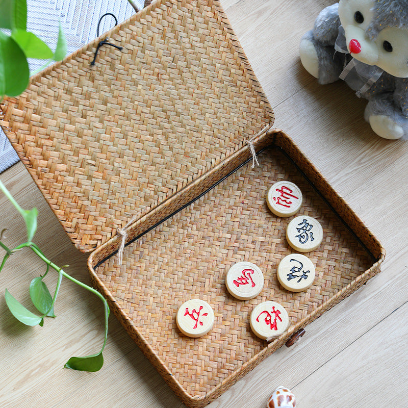 Unisex Handgewebte Aufbewahrungsbox mit Deckel Brehn