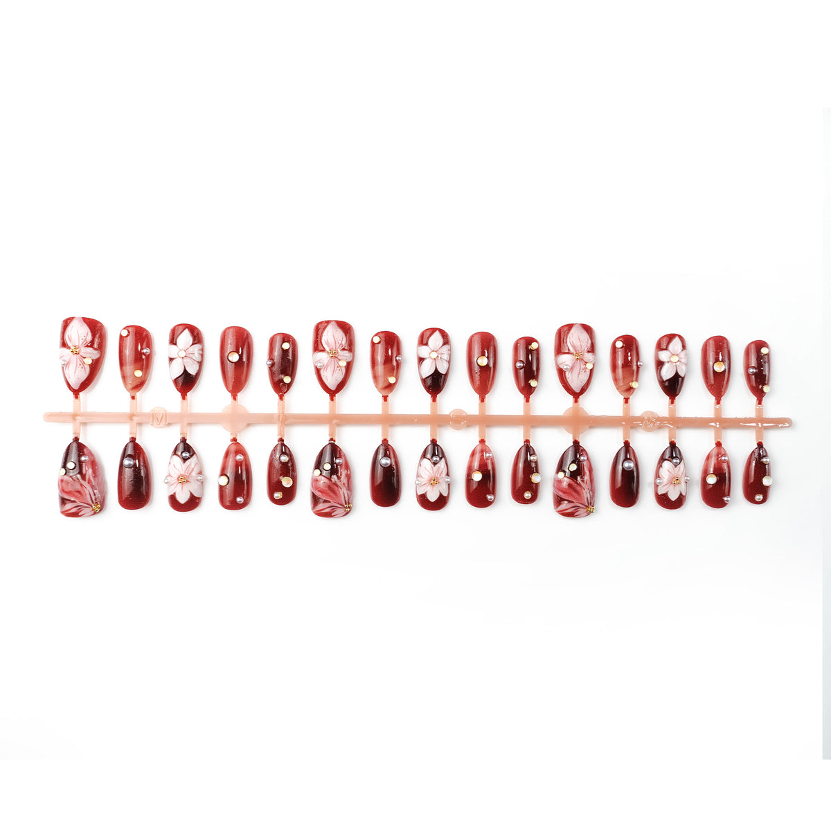 Elegantes Blumendesign Press-On Nagelkunst Set Brehn