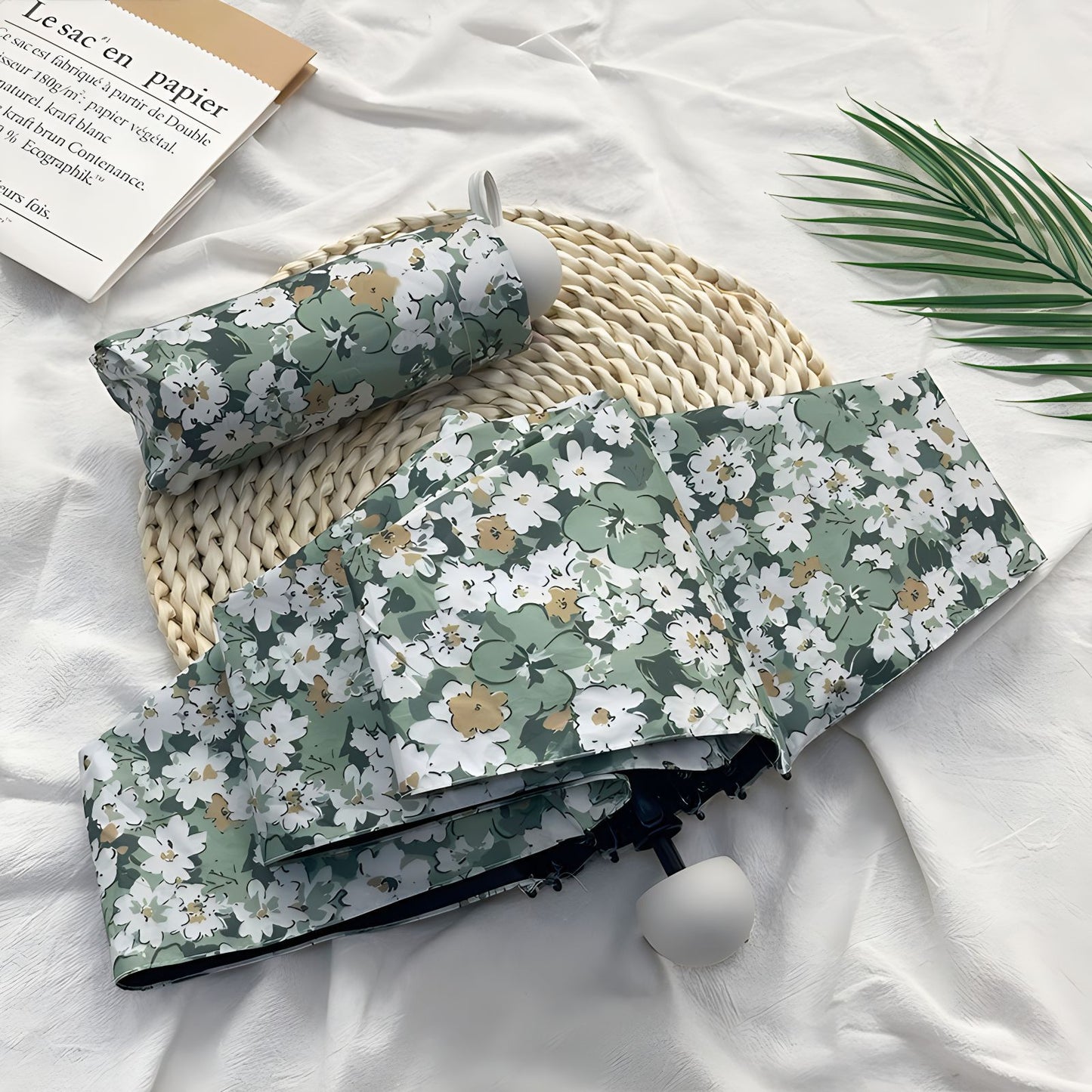 Damen Faltbarer Regenschirm mit elegantem Blumenmuster Brehn