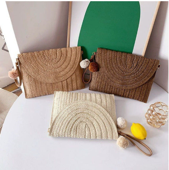 Damen Clutch aus geflochtenem Naturmaterial Brehn