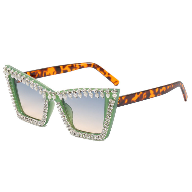 Damen Glamouröse Designer-Sonnenbrille mit funkelndem Rahmen Brehn