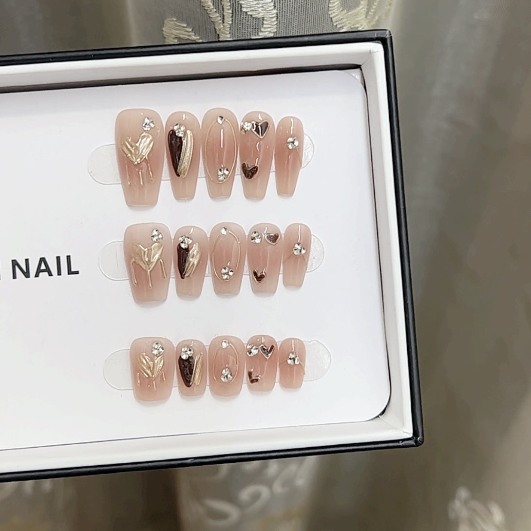 Künstlerisches Floral-Nagelkunst-Set mit Strass Brehn