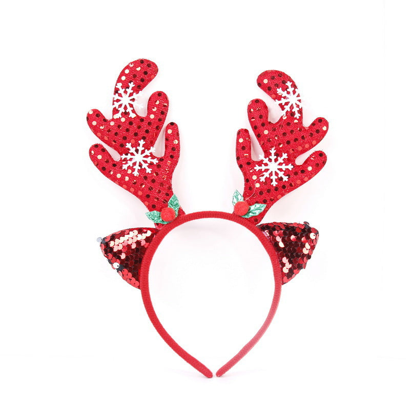 Festlicher Weihnachts-Haarreif mit lustigen Weihnachtsmannfiguren