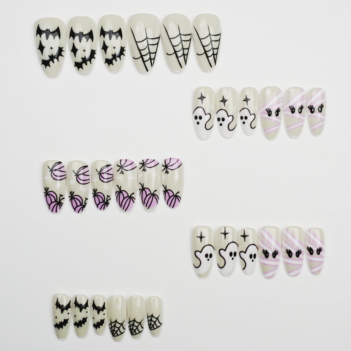 Halloween-Themen Press-On Nagelkunst Set