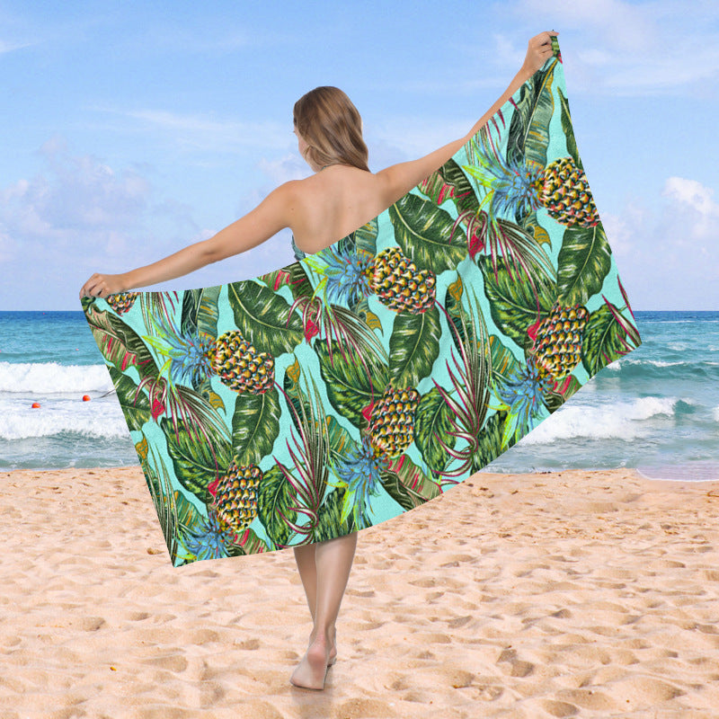 Strandtuch mit exotischem Ananas- und Palmenmuster Brehn