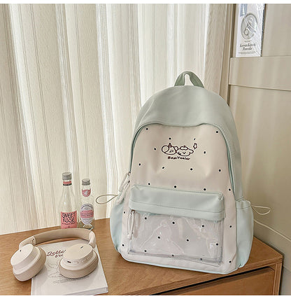Niedlicher transparenter Paneelschulrucksack