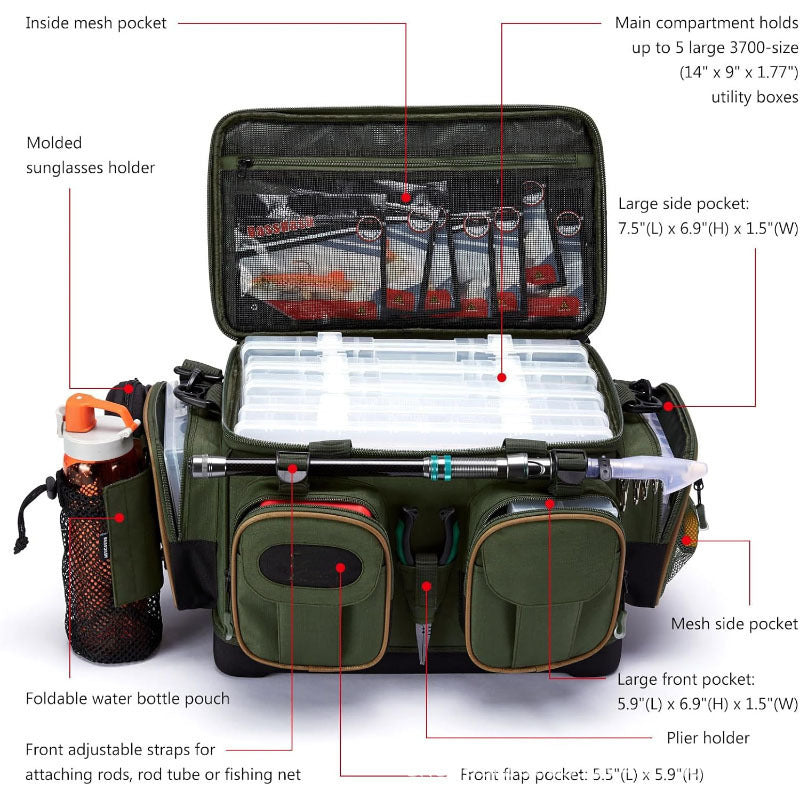 Multi-Compartment Angelzubehör Organizer Tasche Brehn