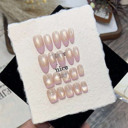 Traumhaft Glitzerndes Press-On Nagelset Brehn