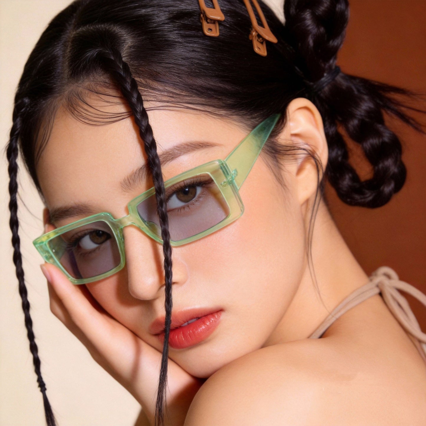 Damen oversized Sonnenbrille mit modischem Rahmen Brehn