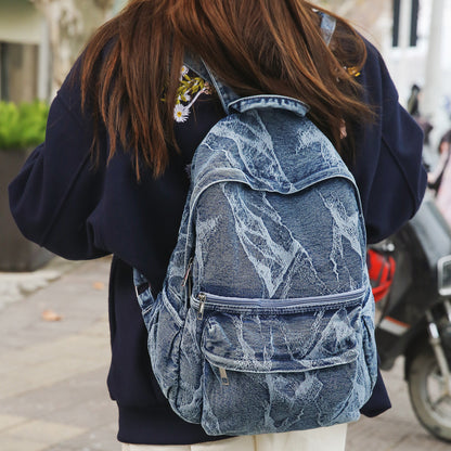 Stylische strukturierte Denim-Rucksack Brehn