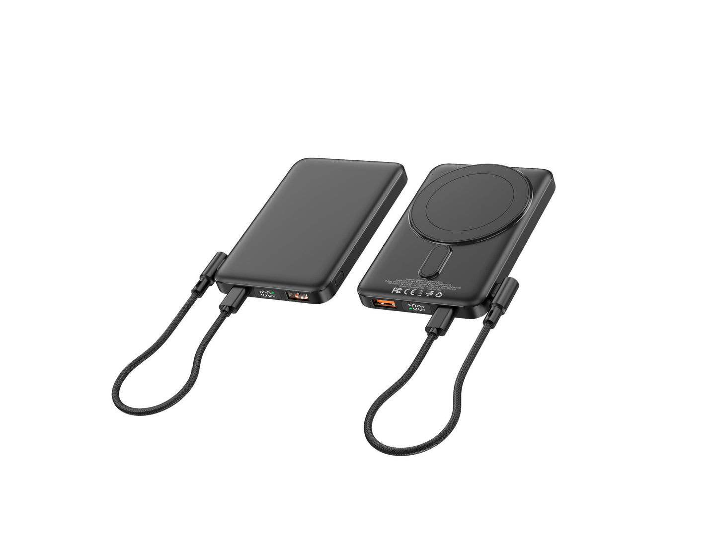 Tragbare Powerbank mit Integriertem Wireless-Ladegerät und Digitalem Display Brehn