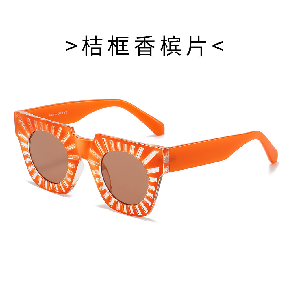 Damen Modische Sonnenbrille mit kreativem geometrischem Rahmen Brehn