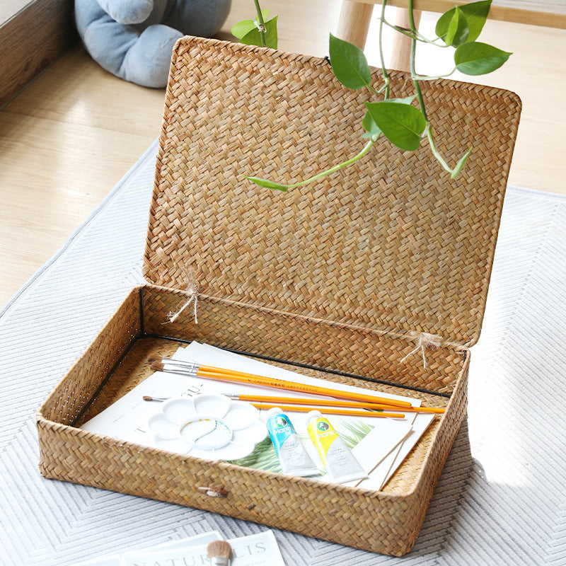 Unisex Handgewebte Aufbewahrungsbox mit Deckel Brehn