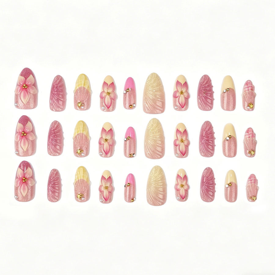 Floral Accent Press-On Nail Set Brehn