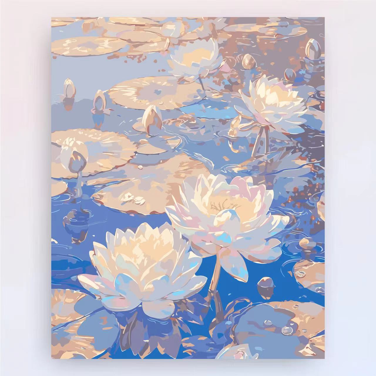 Zeitgenössischer Lotus-Blumen-Canvas-Kunstdruck Brehn
