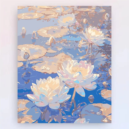 Zeitgenössischer Lotus-Blumen-Canvas-Kunstdruck Brehn
