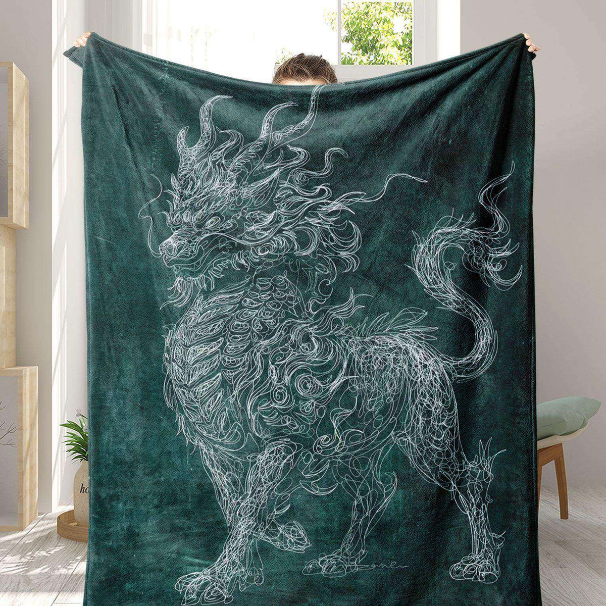 Künstlerische Drachen-Themen Fleece-Wurfdecke