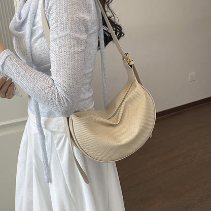 Texturierte Leder Hobo-Tasche