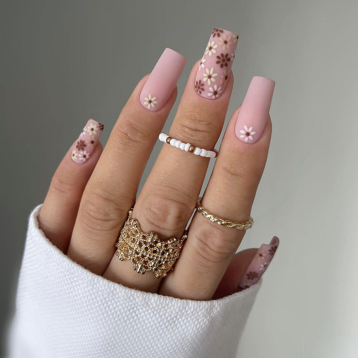 Florale Kunst Gel Press-On Nagelspitzen Brehn