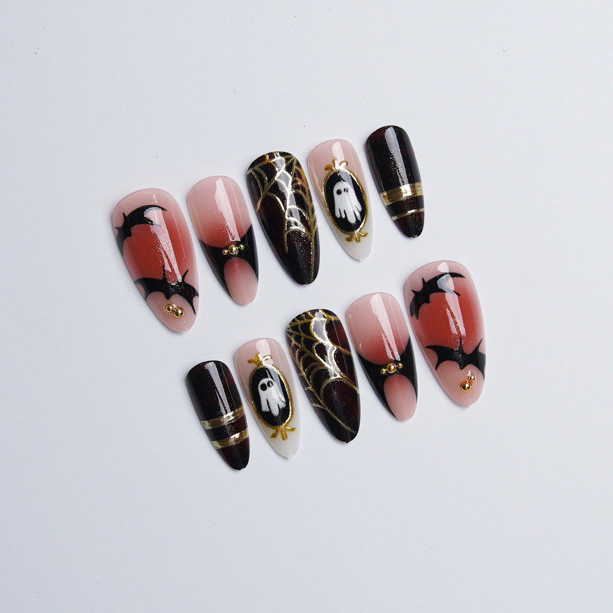 Halloween Kunstnagelset mit gruseligen Motiven Brehn