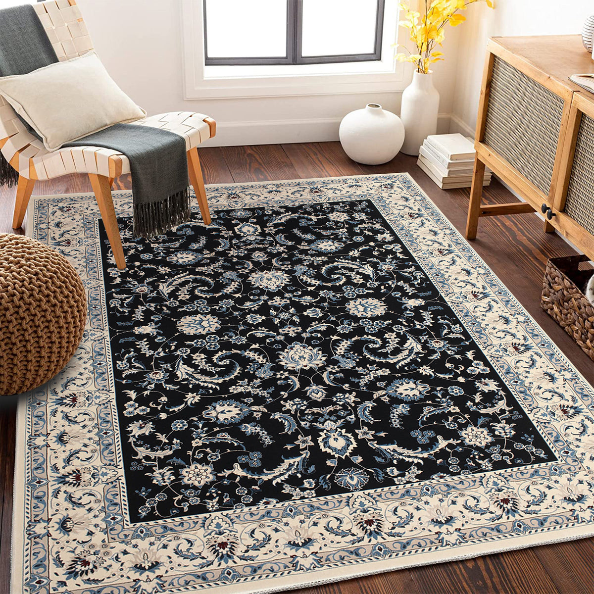 Vintage-inspirierter floraler Teppich