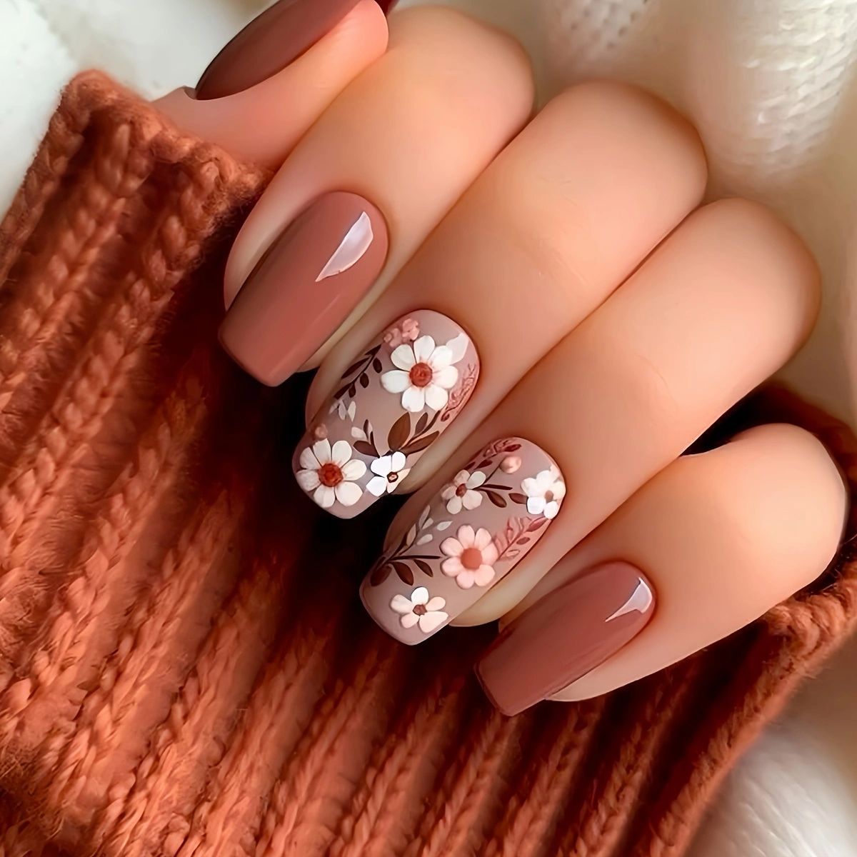 Florales Acryl-Nageldesign Brehn