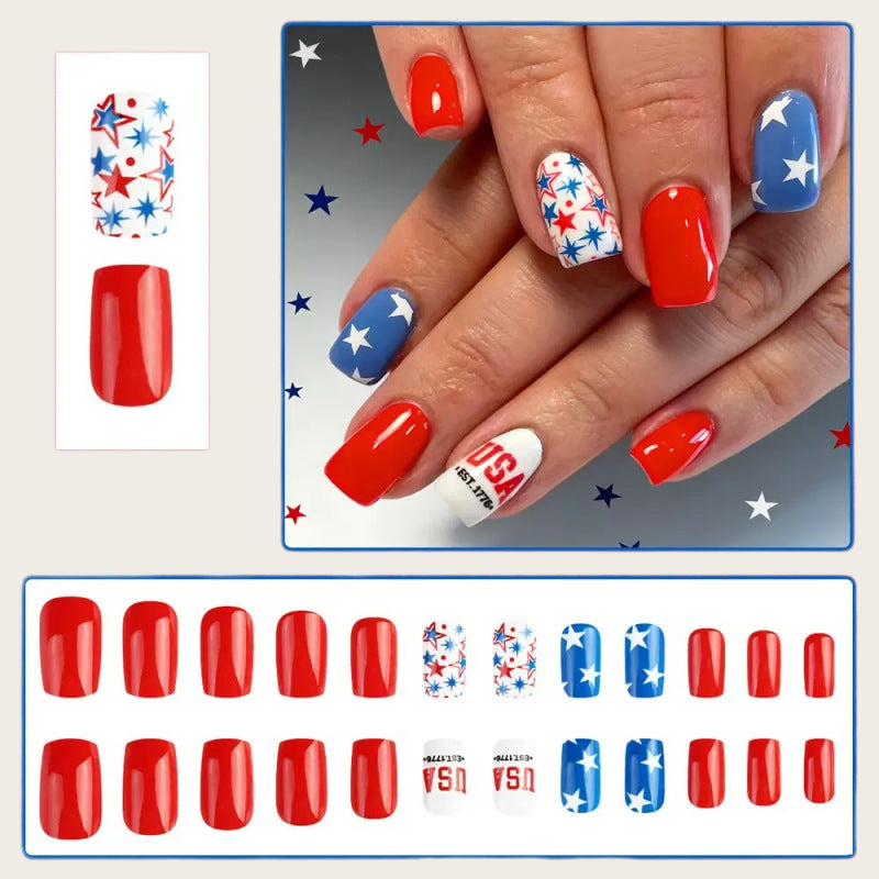 Kreative Kunstnägel mit patriotischem Design Brehn