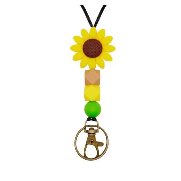 Bunter Blumen-Themen Perlen Schlüsselanhänger Halter Brehn