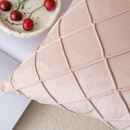 Quadratischer Zierkissenbezug mit erhabener Rautentuftung und Microvelours-Finish Brehn