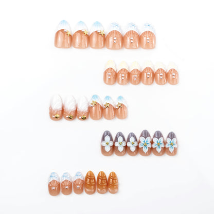 Floral Articulate Press-On Nail Set Brehn