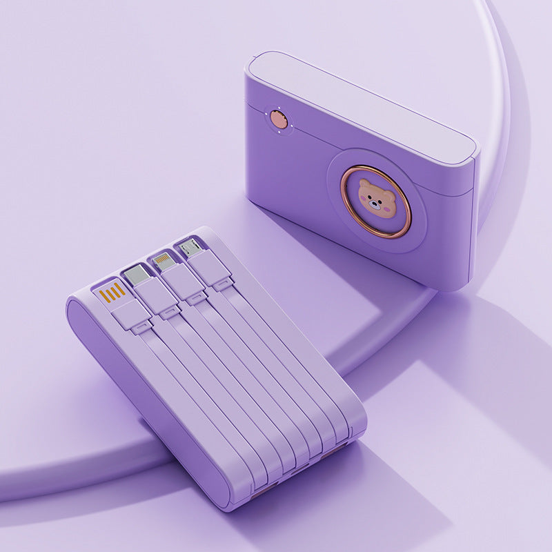 Tragbare Powerbank mit integriertem Kabelsystem und innovativer Ladefunktionen Brehn