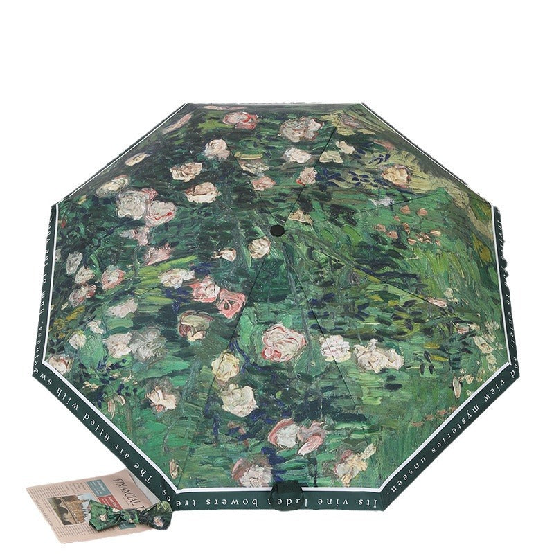Damen eleganter Falt-Regenschirm mit künstlerischem Design Brehn