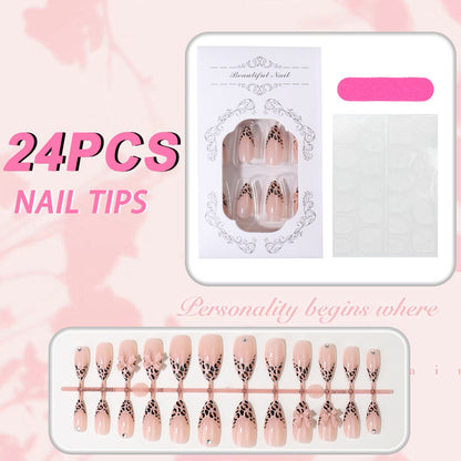 Dekorative Leopard-Print Press-On-Nageltipps Brehn