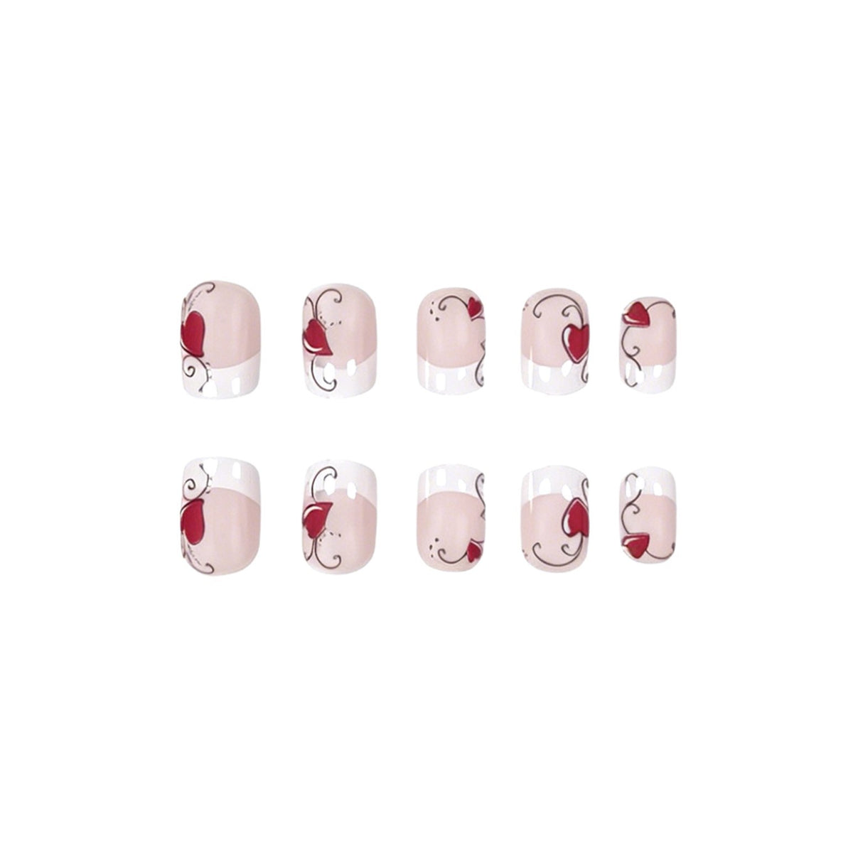 Herz-verzierte Acryl-Nagelkunst-Verstärkungen Brehn